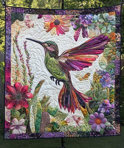 A Dance of Petals and Wings Quilted Blanket NCU0PT6099