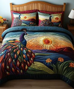 A Plumed Path Through Paradise 3-Piece Quilted Bedding Set NCU0PT5934