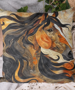 Abstract Horse Quilted Pillow Case NCU0TH1500