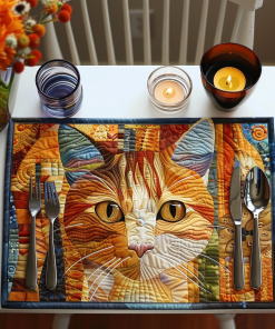 Abstract Mosaic Cat Quilted Placemat NCU0TH002