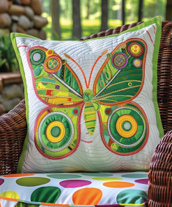 Adorable Butterfly Quilted Pillow Case NCU0VL099