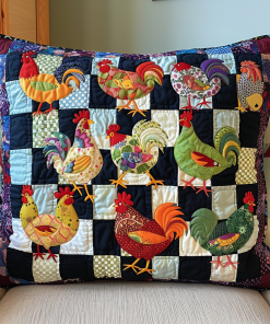 Adorable Chickens Quilted Pillow Case NCU0TL542