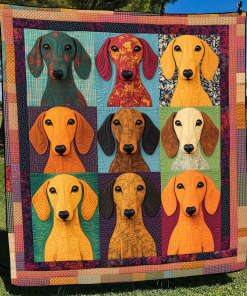 Adorable Dachshund Quilted Blanket NCU0VL445