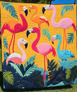 Adorable Flamingo Quilted Blanket NCU0VL468