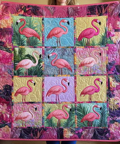 Adorable Flamingo Quilted Blanket NCU0VL554