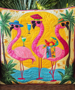 Adorable Flamingo Quilted Pillow Case NCU0VL540