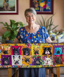 Adorable French Bulldog Quilted Table Runner NCU0PD150