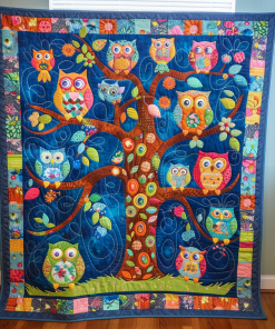 Adorable Owls Quilted Blanket NCU0VL140
