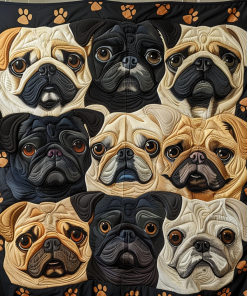 Adorable Pug Gallery Quilted Blanket NCU0DV295