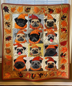 Adorable Pug Quilted Blanket NCU0VL298