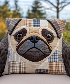 Adorable Pug Quilted Pillow Case NCU0VL380