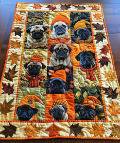 Adorable Pug Quilted Table Runner NCU0VL314