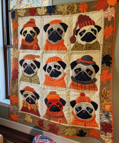 Adorable Pugs Quilted Blanket NCU0VL076
