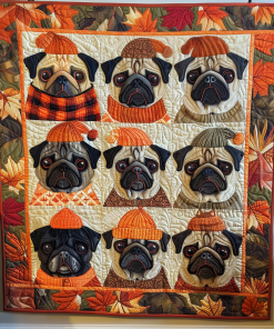 Adorable Pugs Quilted Blanket NCU0VL293