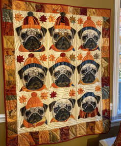 Adorable Pugs Quilted Blanket NCU0VL296