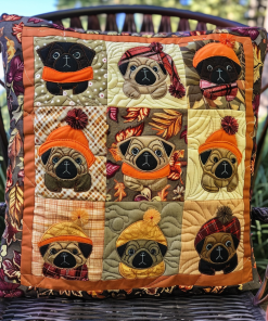 Adorable Pugs Quilted Pillow Case NCU0VL283