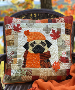 Adorable Pugs Quilted Pillow Case NCU0VL288
