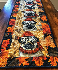 Adorable Pugs Quilted Table Runner NCU0VL309