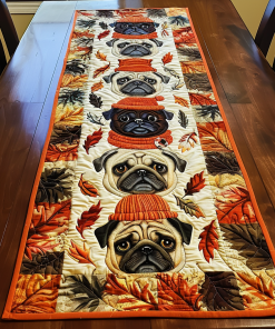 Adorable Pugs Quilted Table Runner NCU0VL312