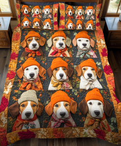 Affectionate Beagles 3-Piece Quilted Bedding Set NCU0VL418