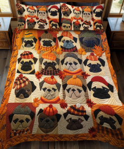 autumn vibe pugs 3 piece quilted bedding set ncu0vl092 je68a.png