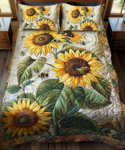 bee flower serenade 3 piece quilted bedding set ncu0nt003 o07kf.png