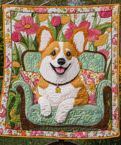 bright blooms and corgi smiles quilted blanket ncu0dk1562 cskfk.png