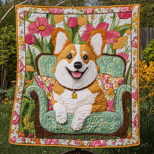 bright blooms and corgi smiles quilted blanket ncu0dk1562 cskfk.png