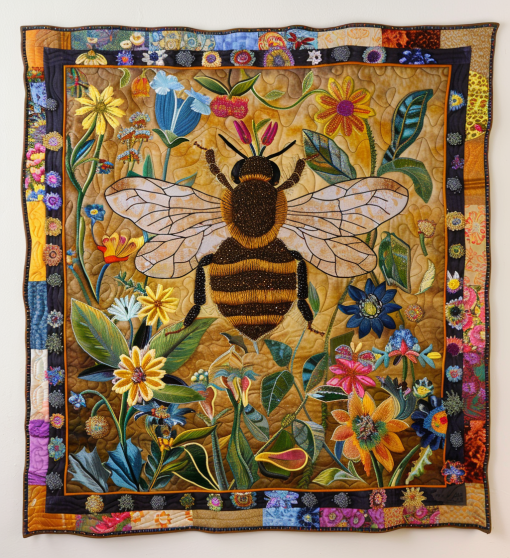 bumblebee garden quilted blanket ncu0nt007 ttz6d.png