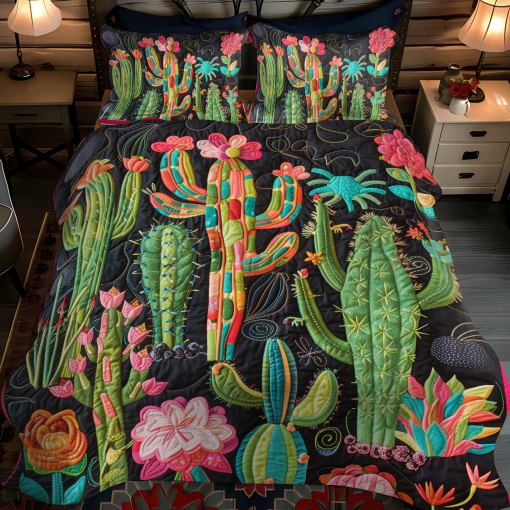 cactus desert blossom 3 piece quilted bedding set ncu0dv335 d5vl4.png