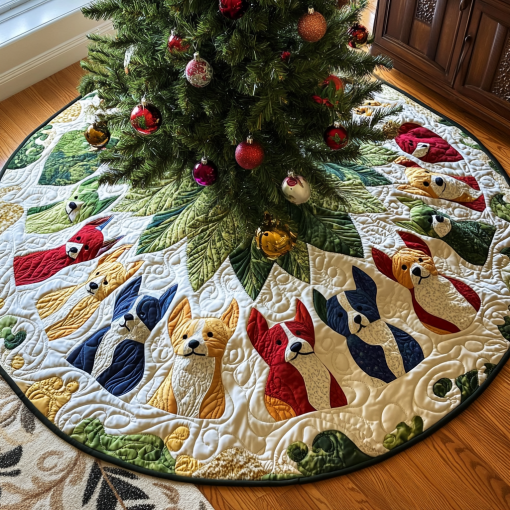 colorful corgi chritstmas quilted tree skirt ncu0dv1340 5rxhc.png