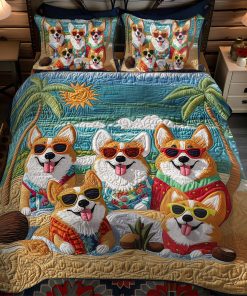 corgi bliss 3 piece quilted bedding set ncu0pt830 zew71.jpg