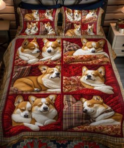 corgi charm wrap 3 piece quilted bedding set ncu0pt832 dmjgz.jpg