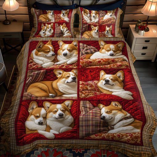 corgi charm wrap 3 piece quilted bedding set ncu0pt832 dmjgz.jpg