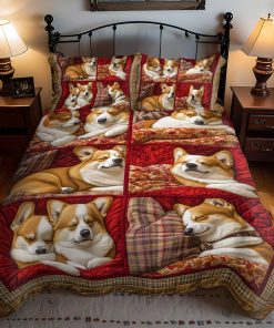 corgi charm wrap 3 piece quilted bedding set ncu0pt832 ovnge.jpg