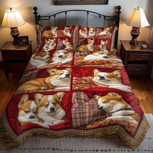 corgi charm wrap 3 piece quilted bedding set ncu0pt832 ovnge.jpg