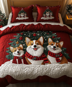 corgi christmas joy 3 piece quilted bedding set ncu0dk3048 igf2m.png