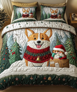 corgi claus 3 piece quilted bedding set ncu0dk3041 0apqj.png