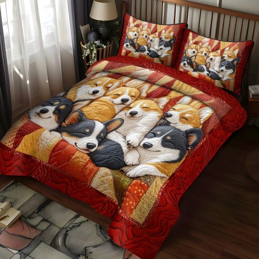 corgi cuddle squad 3 piece quilted bedding set ncu0pt3002 n5wl8.jpg