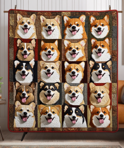 corgi faces quilted blanket ncu0vh167 wrxd4.png