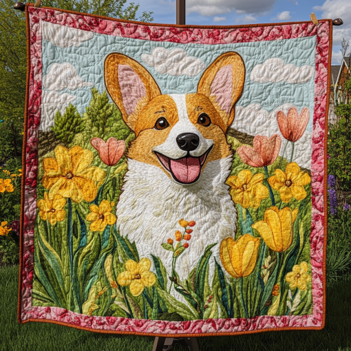 corgi fields of bloom quilted blanket ncu0dk1561 sktkl.png