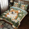 corgi floral wonderland 3 piece quilted bedding set ncu0dk1608 fpw8d.png