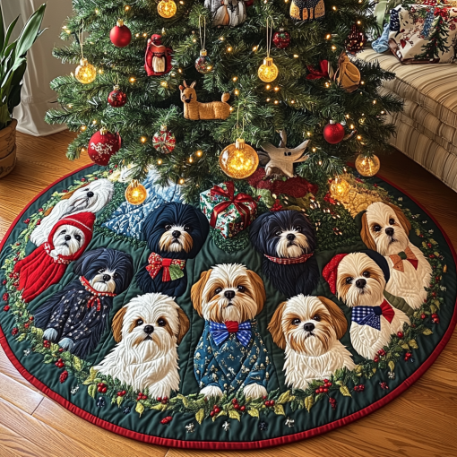 shih tzu and santa paws christmas quilted tree skirt ncu0dv1586 yyvgq.png