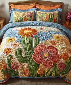 sunset cactus 3 piece quilted bedding set ncu0vh5993 vhsnq.png