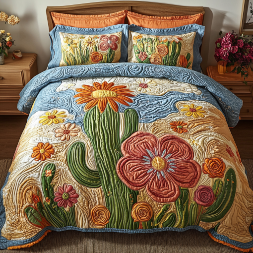 sunset cactus 3 piece quilted bedding set ncu0vh5993 vhsnq.png